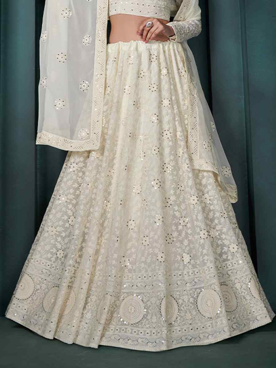 White Net Embroidered Festival Wedding Anarkali Salwar Kameez