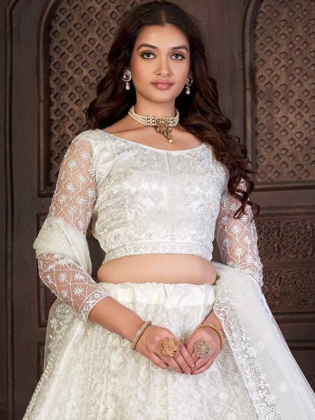 Buy White Lehenga Choli for Party Wear, Indian Georgette Ready to Wear  Lengha Choli for Women, Sequin Embroidered Lehanga Skirts for Wedding  Online in India - Etsy