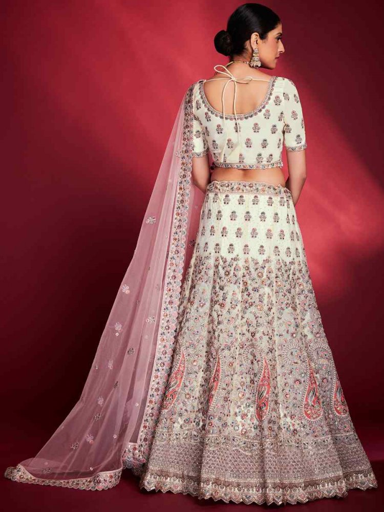 Shop Ptraani Women Off White_Cream Block print Lehenga Choli for Women  Online 39577088