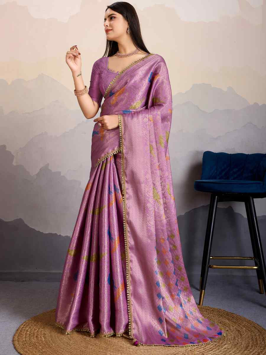 Wine Double Mysore Brocade Silk Handwoven Wedding Festival Heavy Border Saree