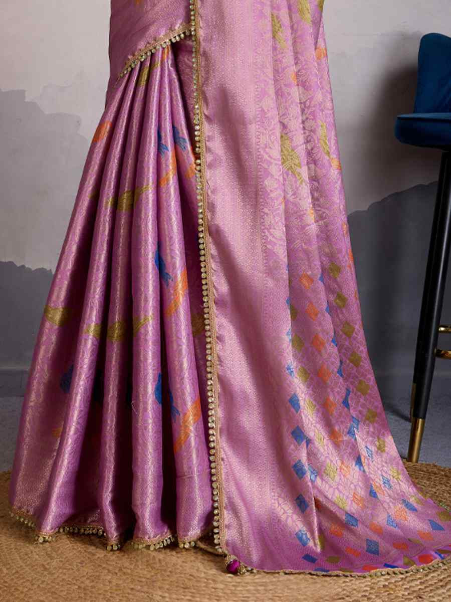 Wine Double Mysore Brocade Silk Handwoven Wedding Festival Heavy Border Saree