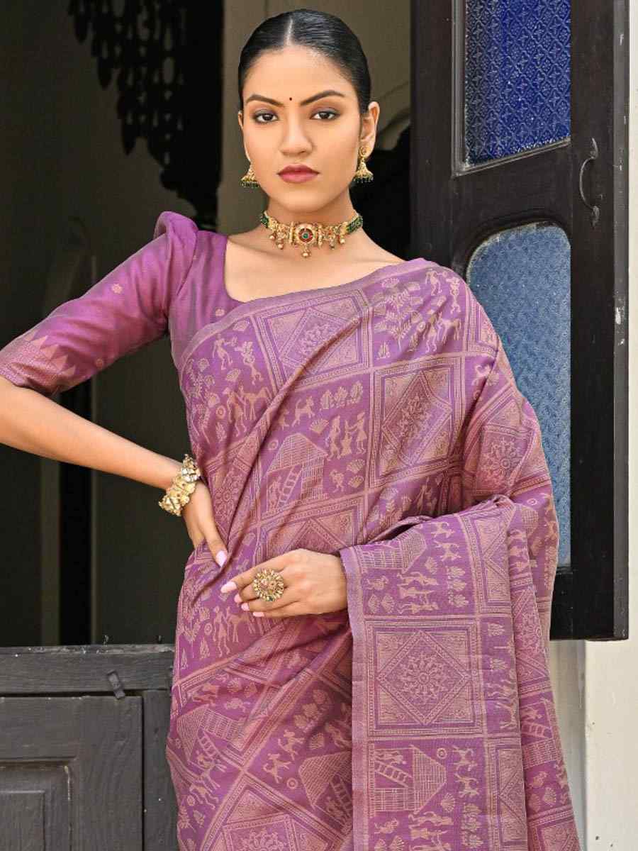 Wine Kanjivaram Silk Handwoven Festival Casual Heavy Border Saree