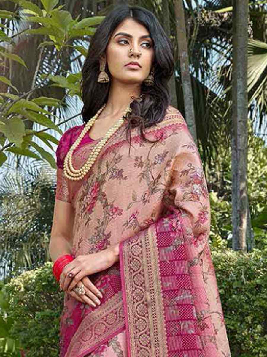 Wine Silk Handwoven Festival Wedding Heavy Border Saree