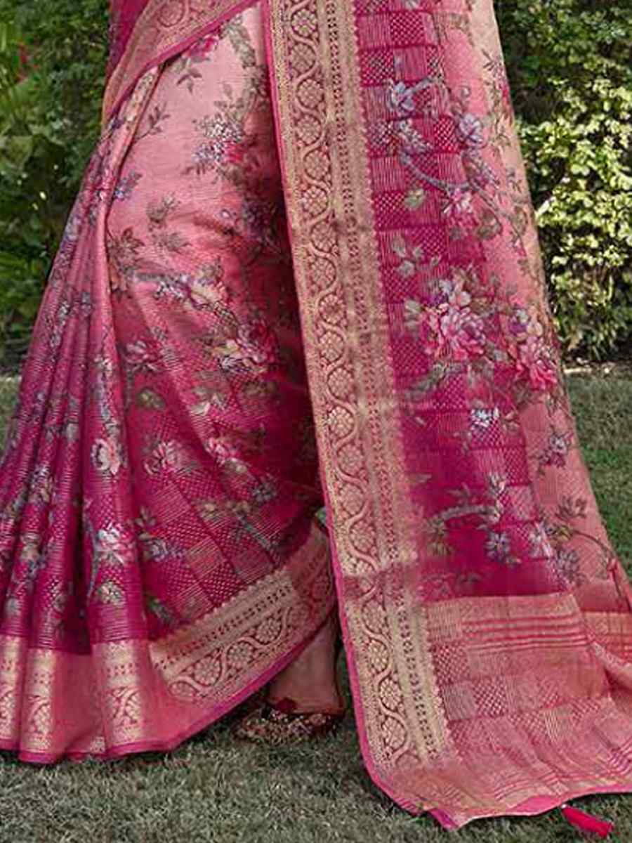 Wine Silk Handwoven Festival Wedding Heavy Border Saree