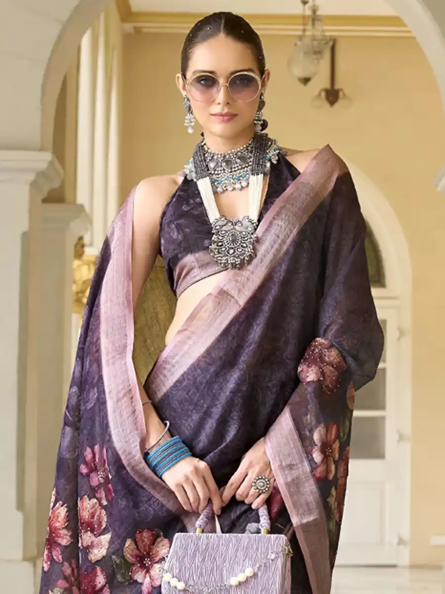 Wine Silk Handwoven Festival Wedding Heavy Border Saree