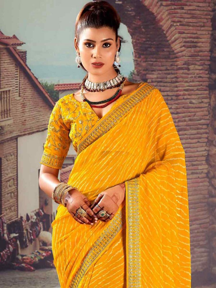 Stylist Party Wear Heavy 9000 Velvet Base Yellow Designer Saree With Velvet  Dupatta – Kaleendi