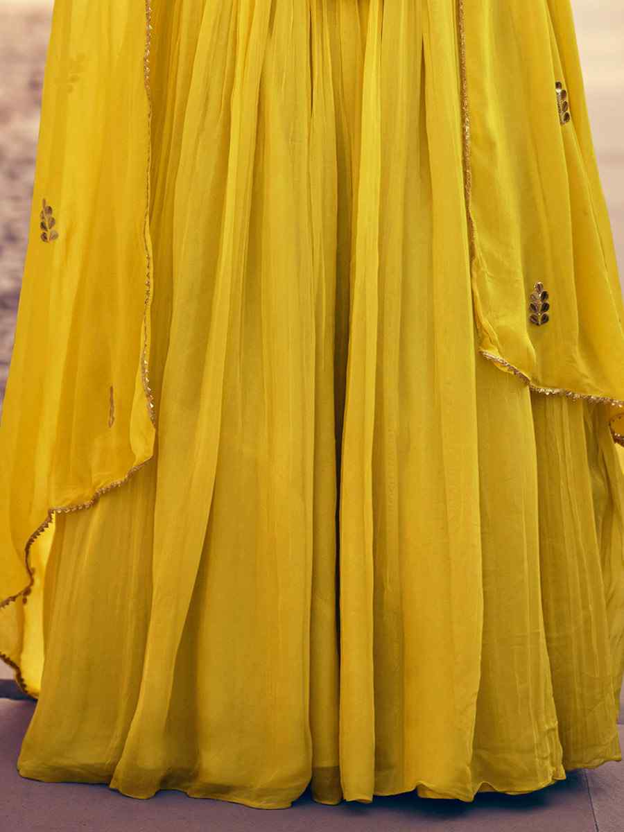 Yellow Heavy Chinon Embroidered Festival Wedding Ready Anarkali Salwar Kameez