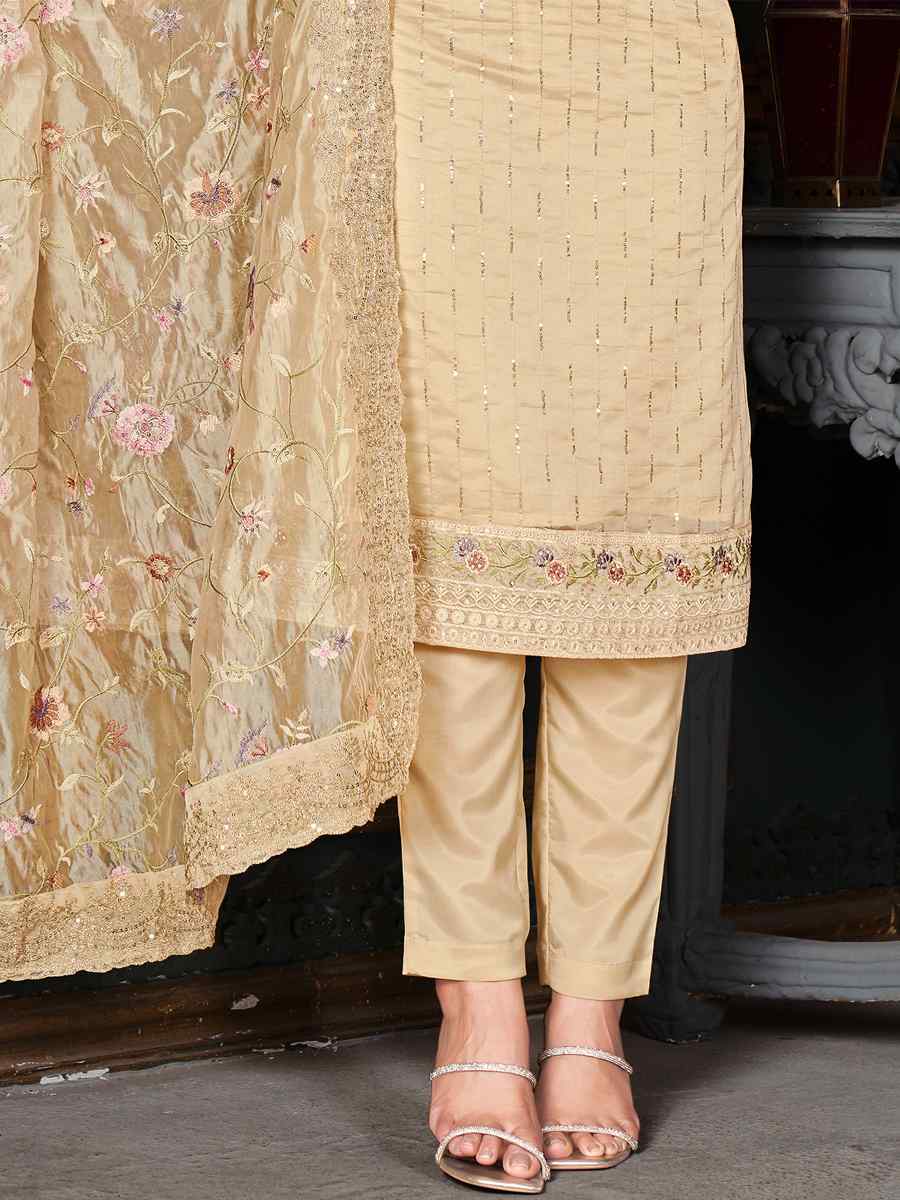 Yellow Pure Organza Embroidered Wedding Festival Pant Salwar Kameez