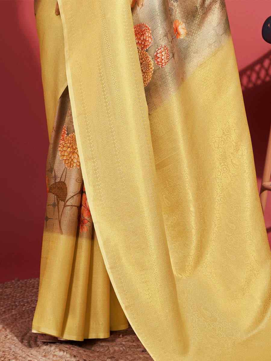 Yellow Soft Banarasi Silk Handwoven Festival Wedding Heavy Border Saree