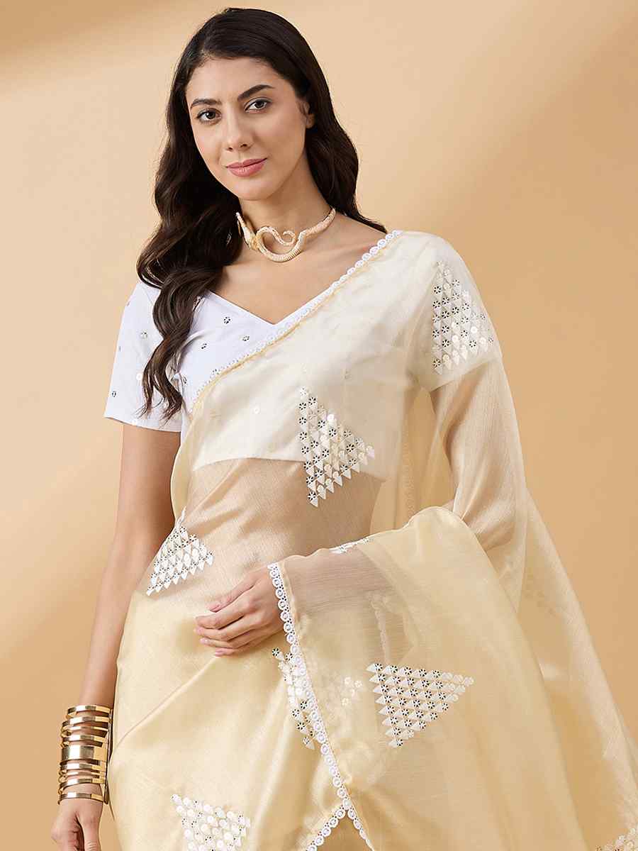 Yellow Tissue Slub Handwoven Wedding Festival Heavy Border Saree